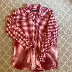 Vineyard Vines Boys XL Red gingham button down